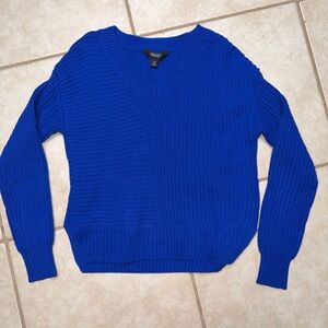 Simply Vera Vera Wang Royal Blue V-Neck Sweater